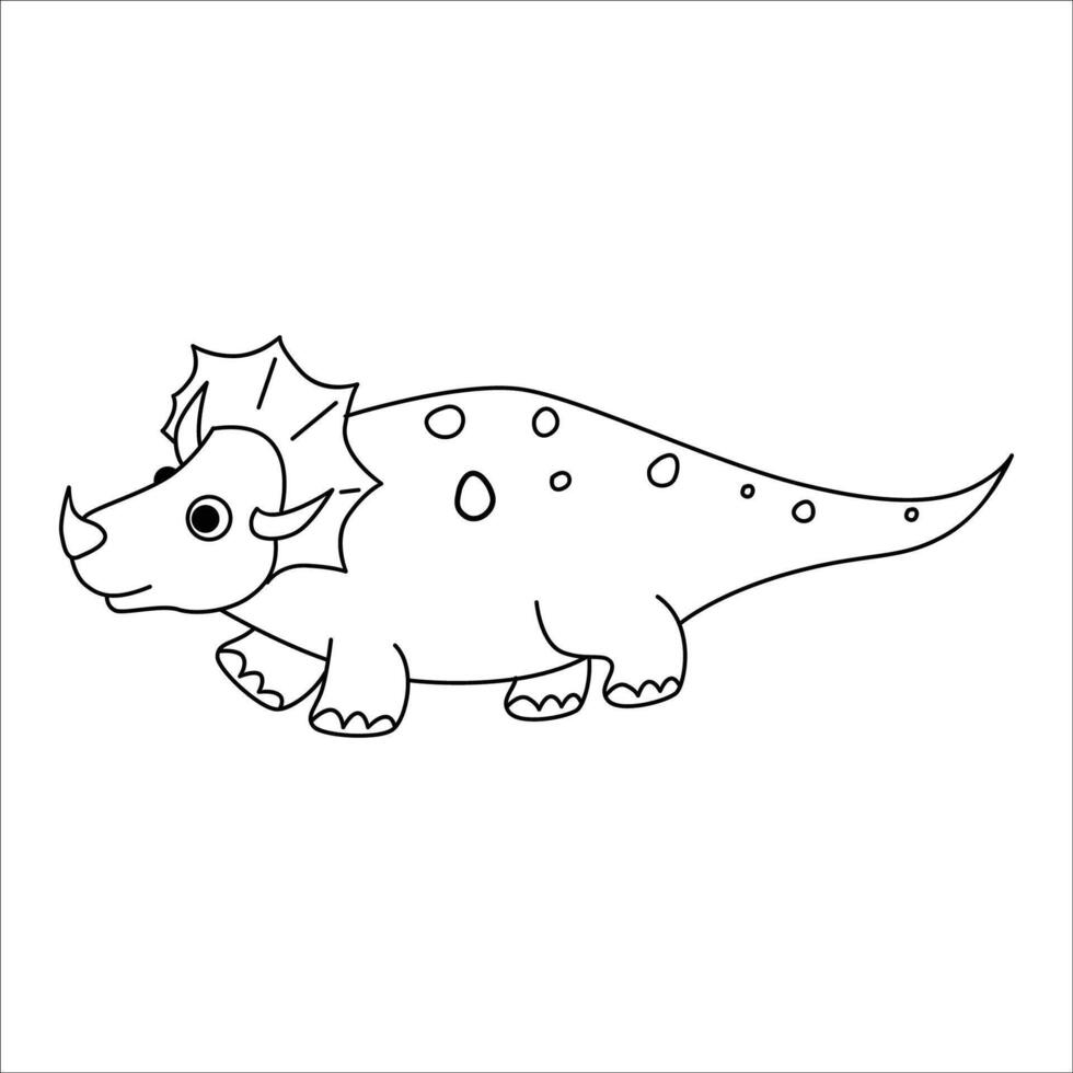 Funny Dino coloring page. Illustration of dinosaur animals vector