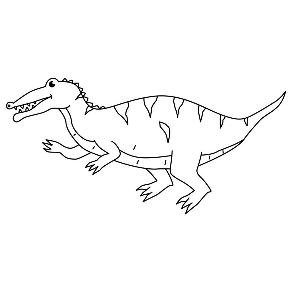 Cute Irritator dino outline illustration vector