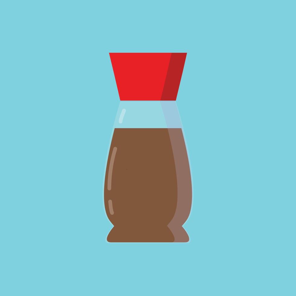 Soya sauce semi flat design. modern illustration. vector