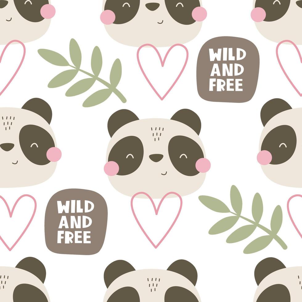 Seamless pattern with cartoon pandas 43184828 Vector Art at Vecteezy