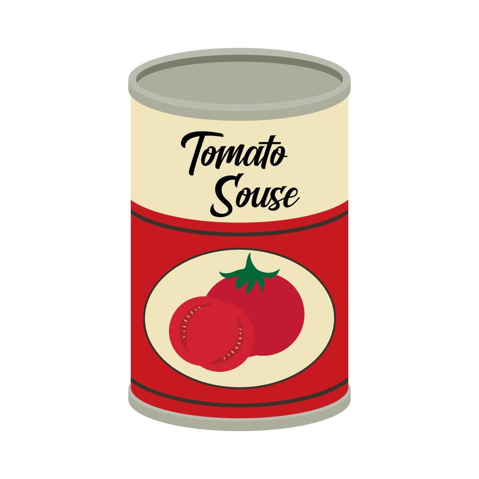Grocery Food simple objects. Canned vegetables. Beans, mushrooms, corn and tomatoes. cartoon flat icon. vector
