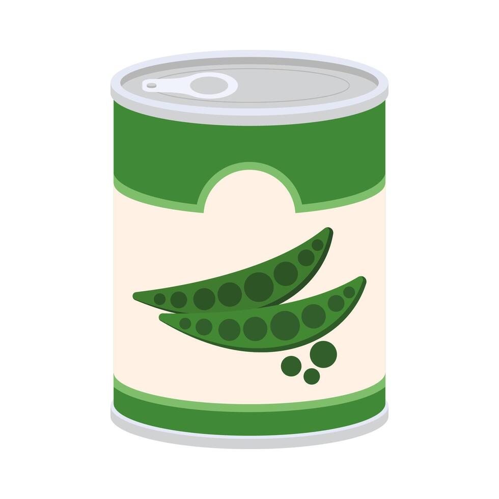 Grocery Food simple objects. Canned vegetables. Beans, mushrooms, corn and tomatoes. cartoon flat icon. vector