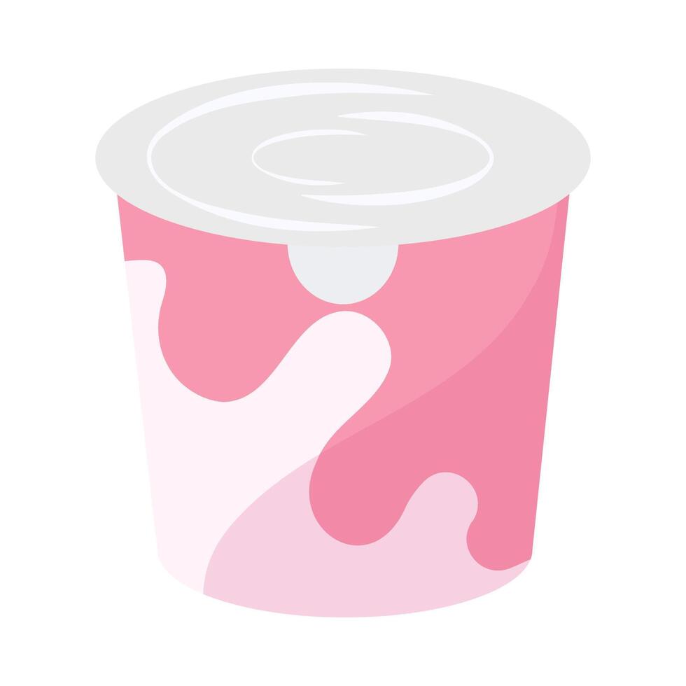 Grocery Food simple objects. Yogurt cartoon flat icon. vector