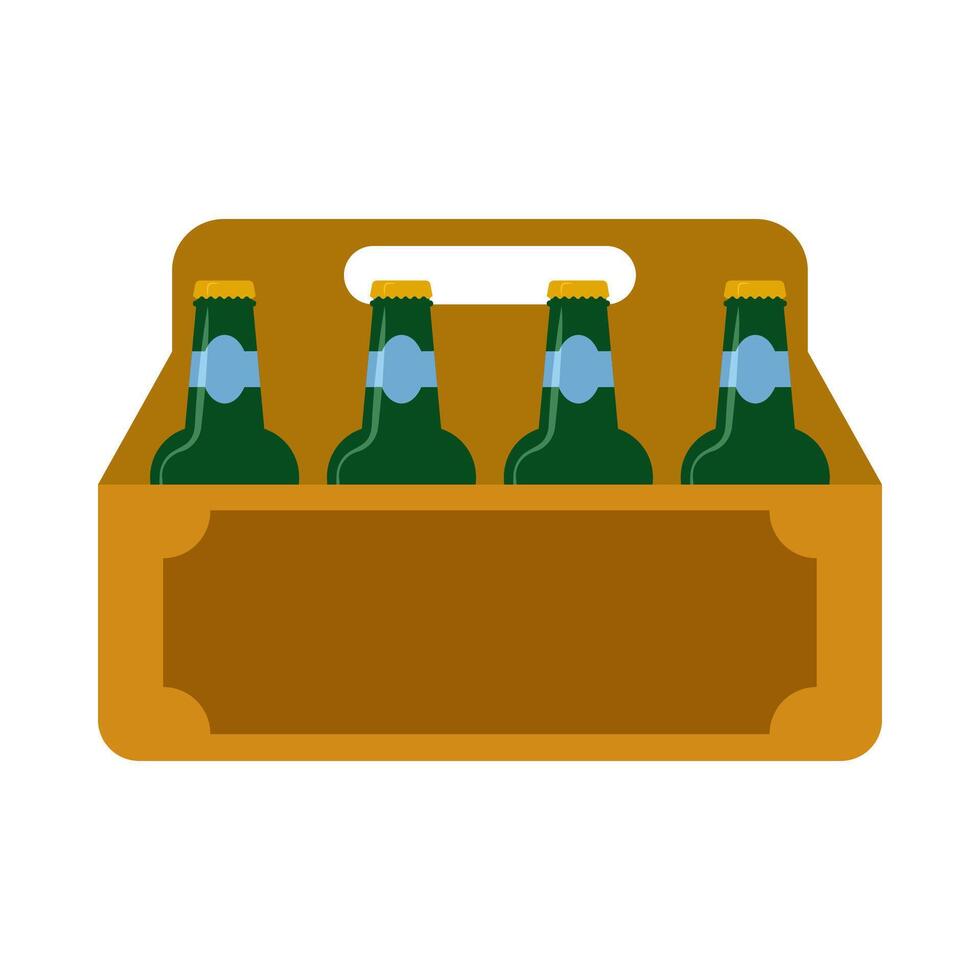 Grocery Food simple objects. Beer crate. cartoon flat icon. vector