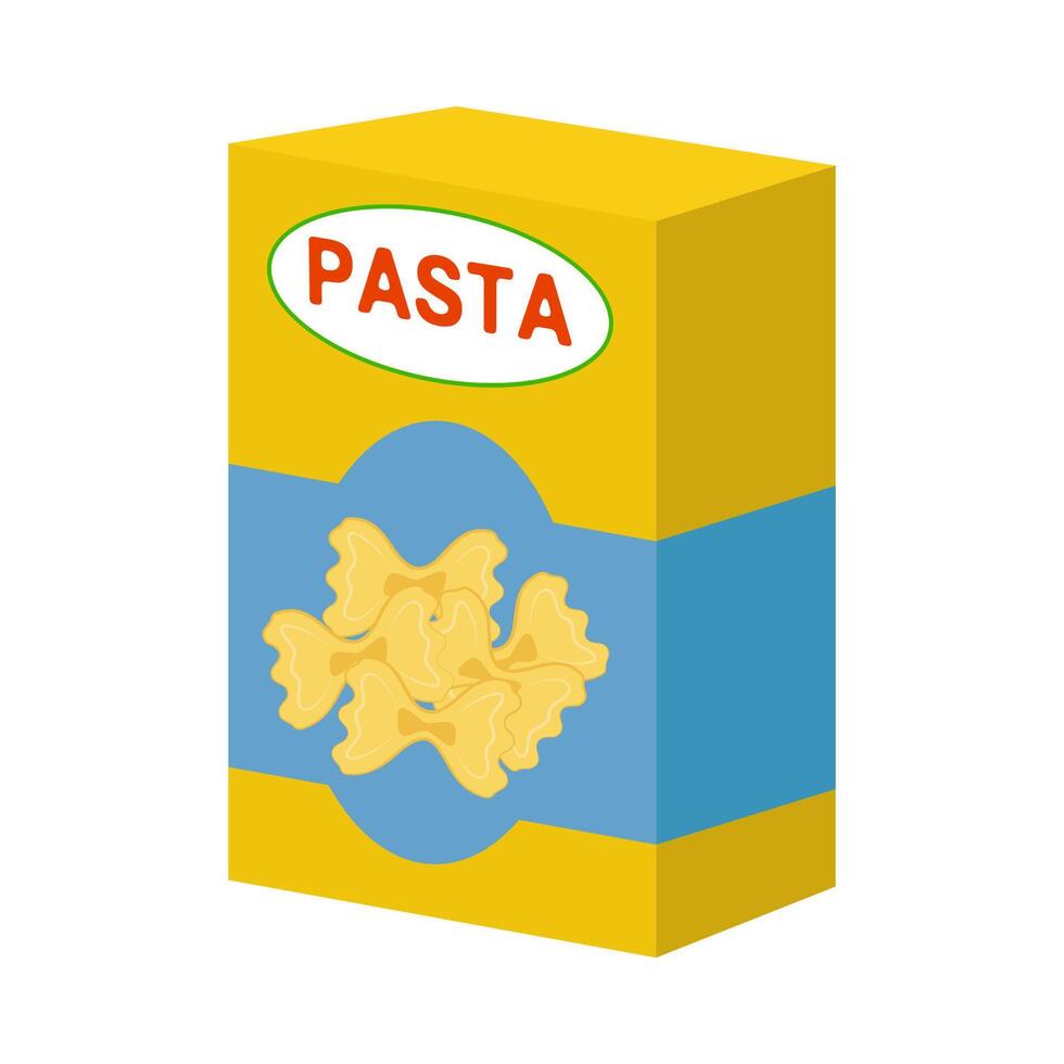 tienda de comestibles comida sencillo objetos. pasta o espaguetis. dibujos animados plano icono. vector