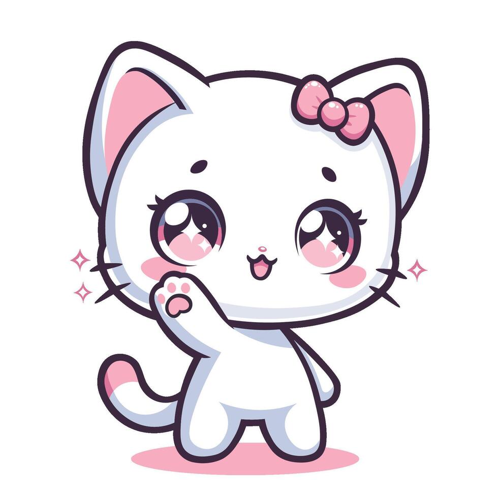 kawaii gato ilustración vector