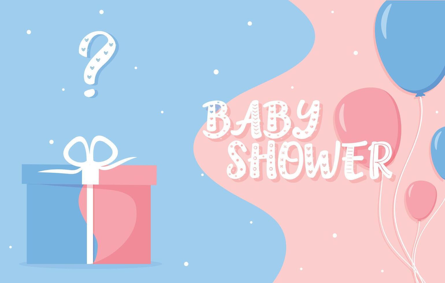 Baby Shower or gender party card. vector