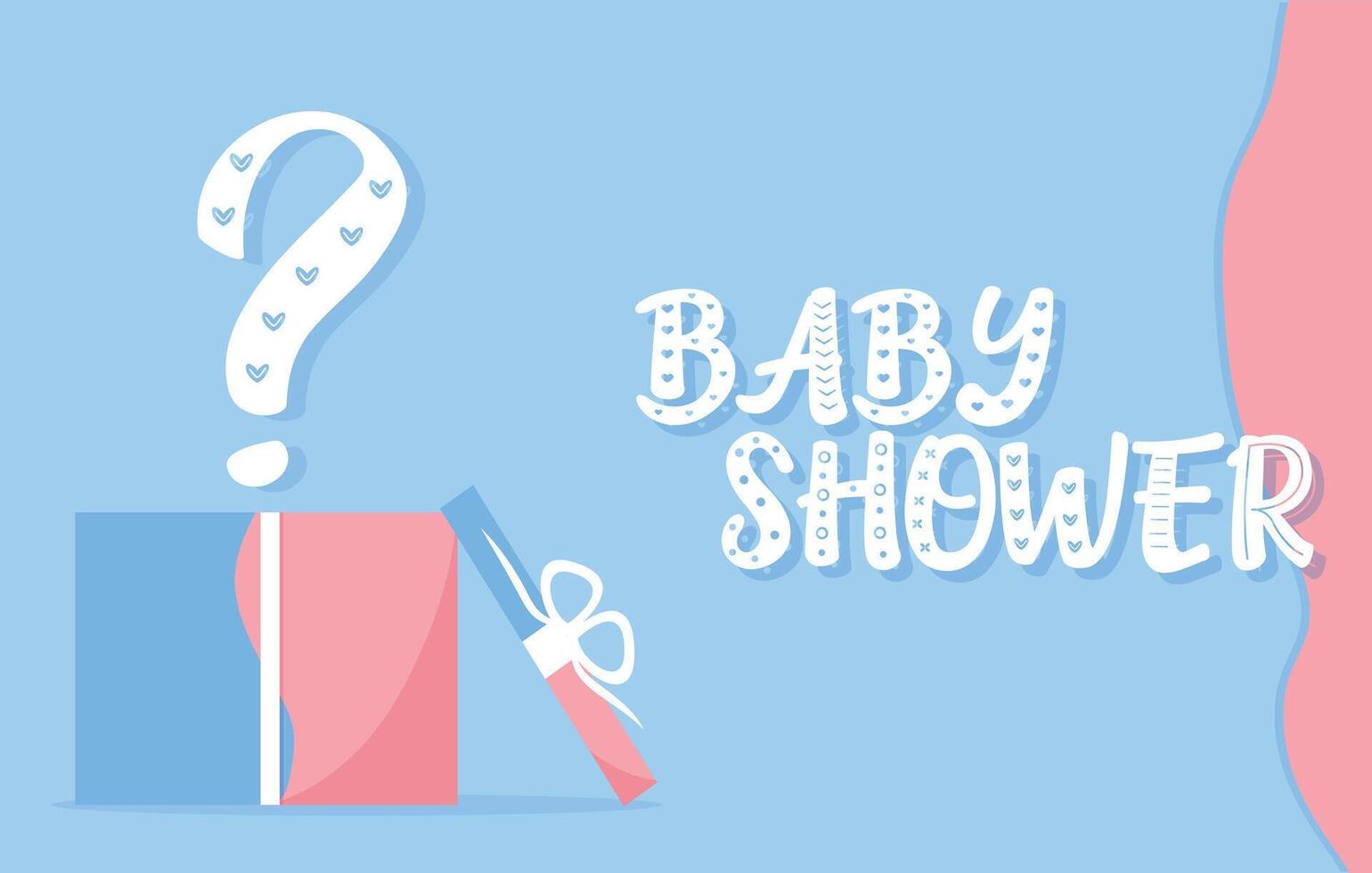 Baby Shower or gender party card. vector