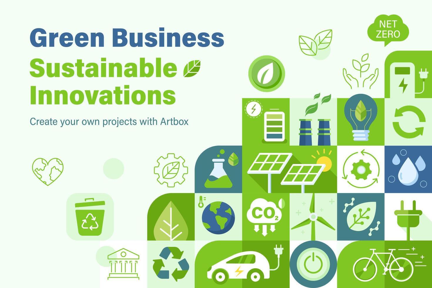 Green Business Sustainable Innovation Billboard Background vector