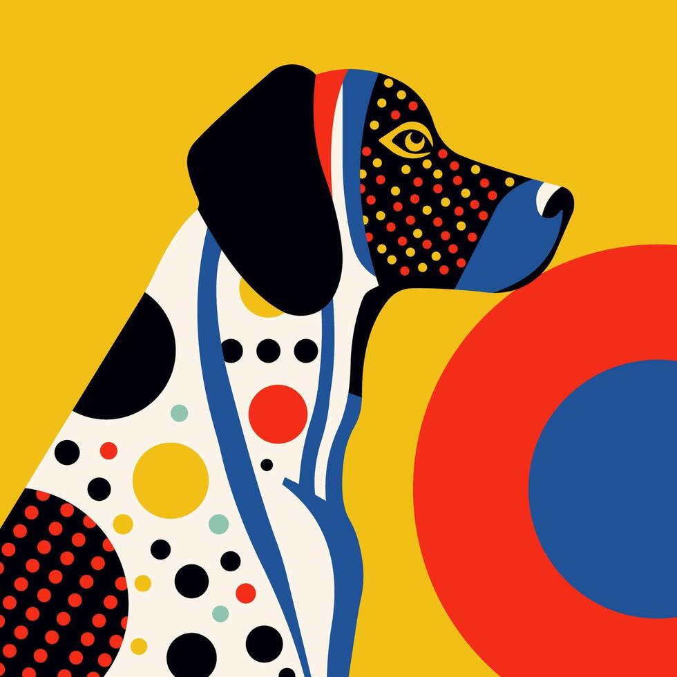 Colorful dog illustration vector