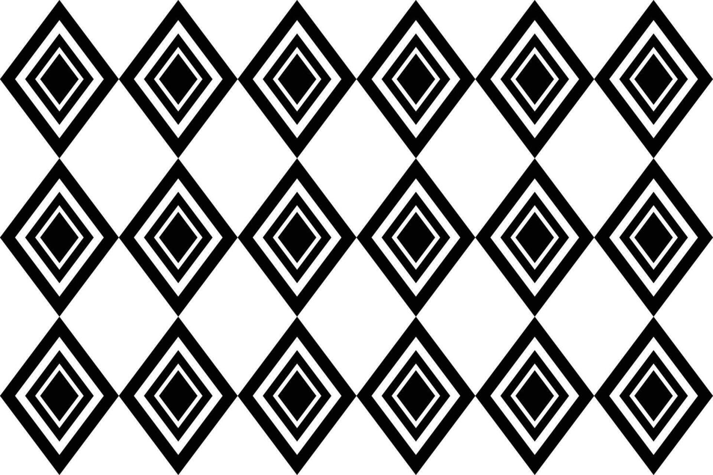 Rhombuses Black And White Pattern. Simple Rhombuses Checkered Pattern. vector