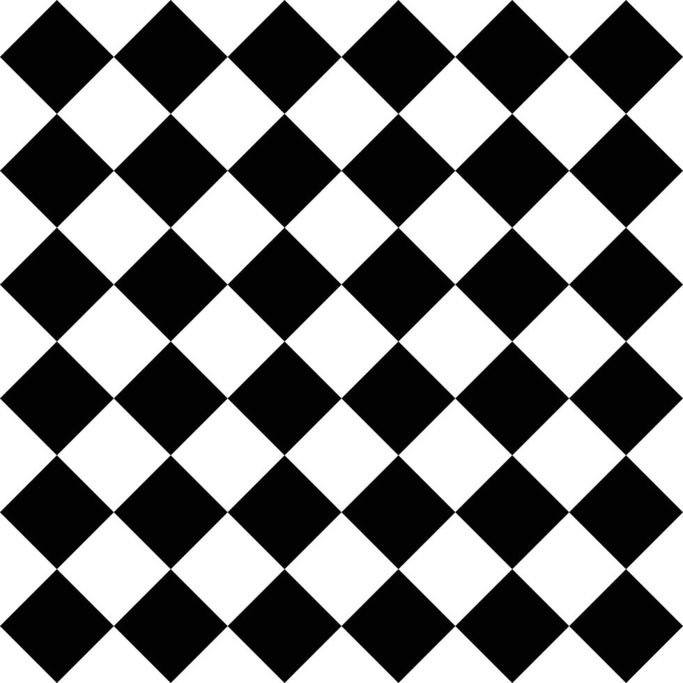 Square Black And White Pattern. Simple Rhombuses Checkered Pattern. vector