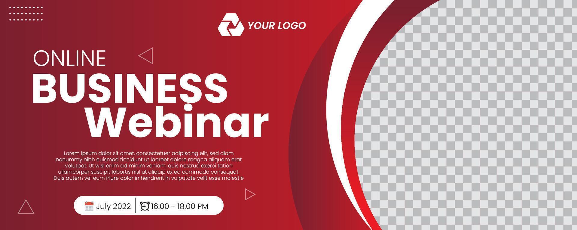 Red Gradient banner Webinar Online vector