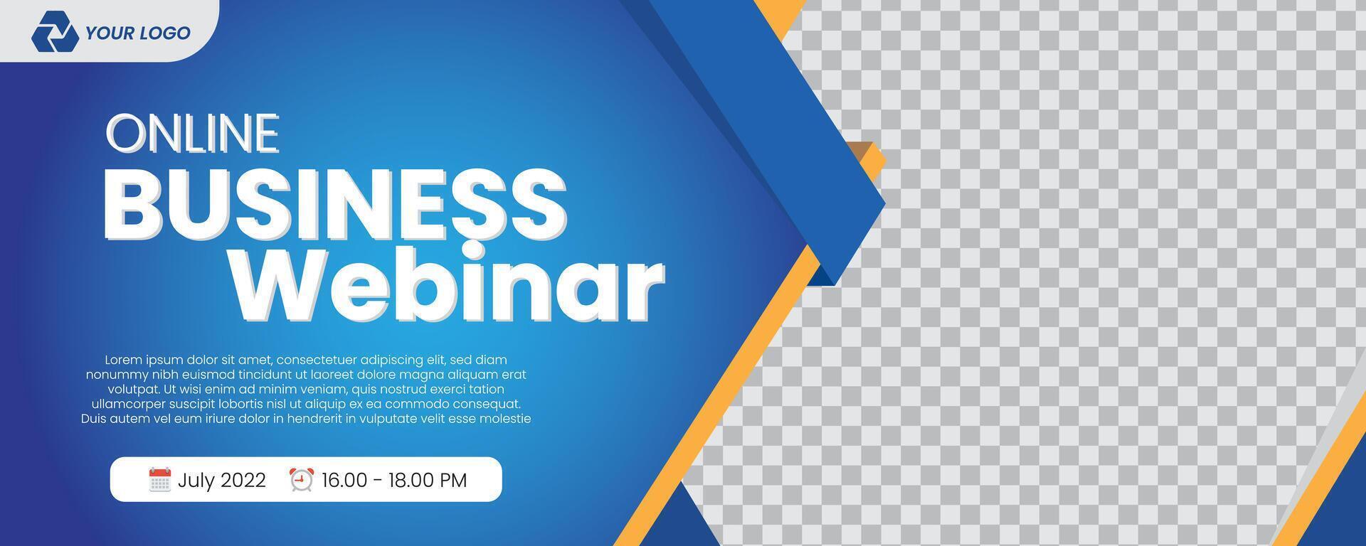 Blue Gradient banner Webinar vector