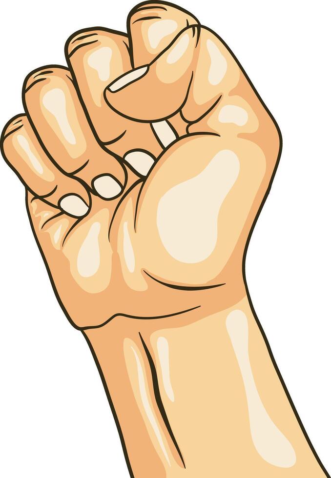 Raised Fist or Clenched Fist Gesture vector