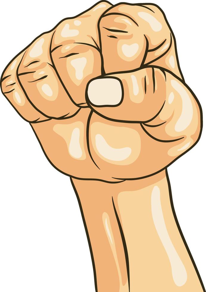 Raised Fist or Clenched Fist Gesture vector