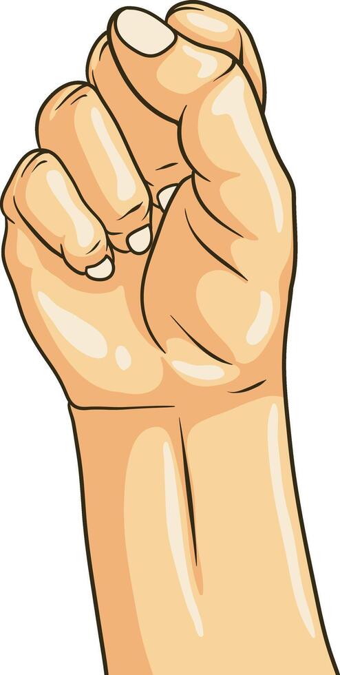 Raised Fist or Clenched Fist Gesture vector