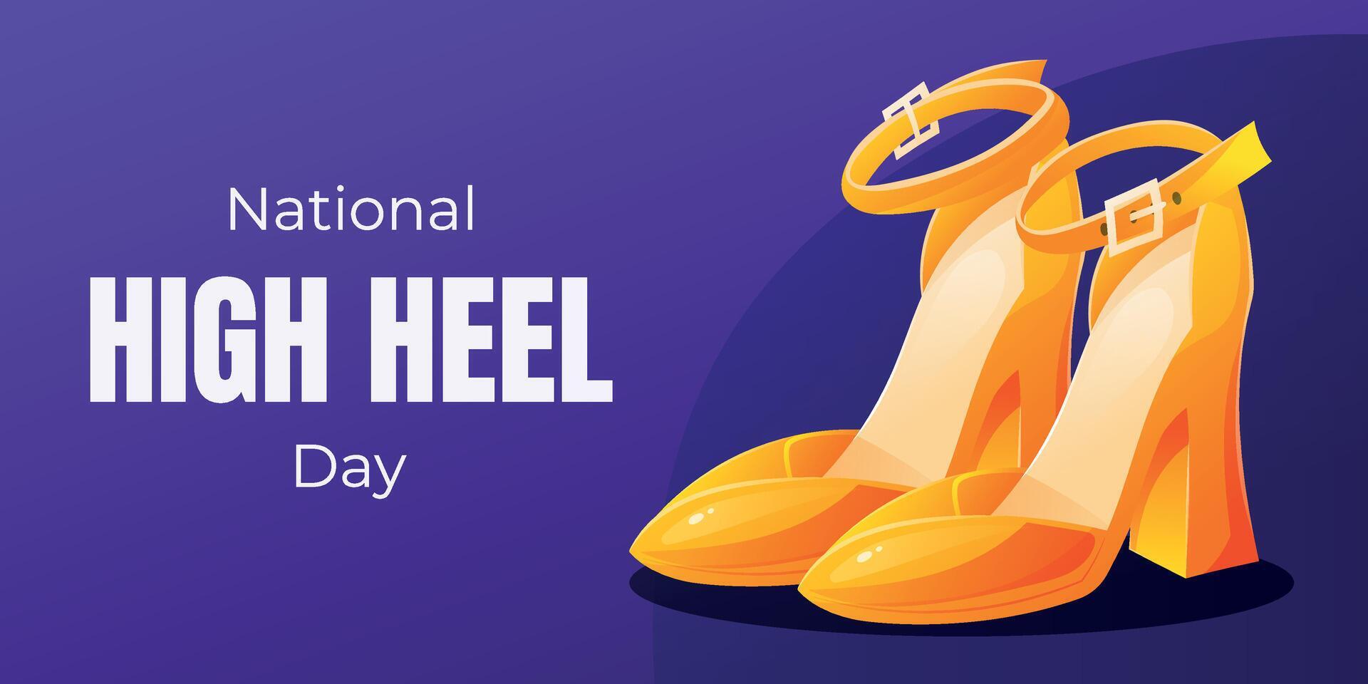 National High Heels Day. cartoon horizontal holiday banner with