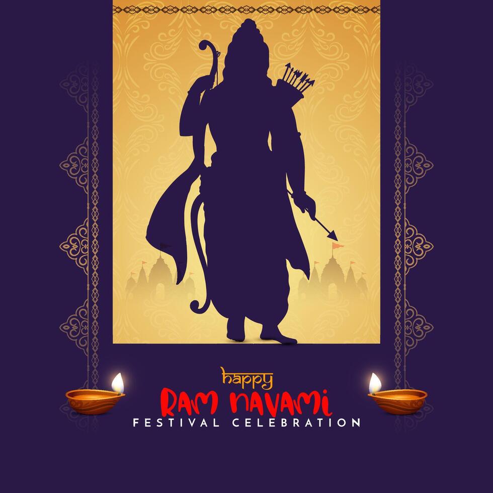 Happy Shree Ram Navami Indian religious festival background design vector