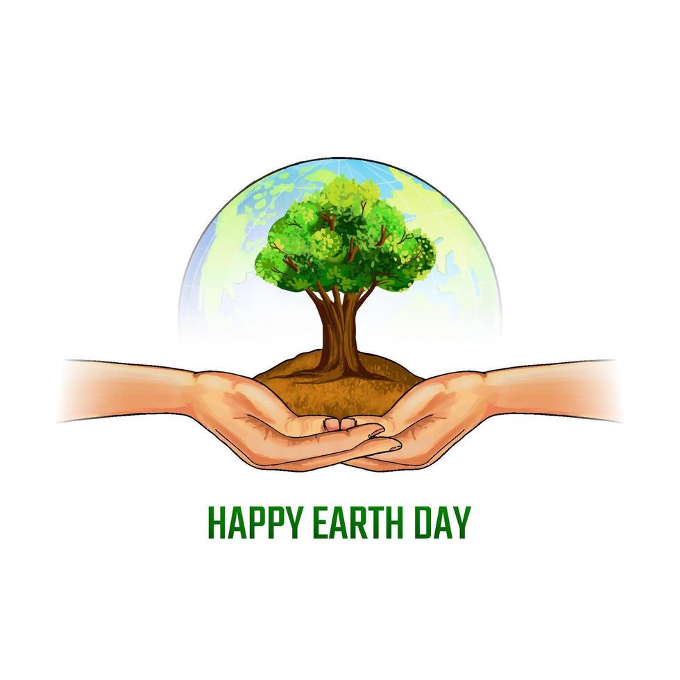 Happy Earth day concept save environment background design vector