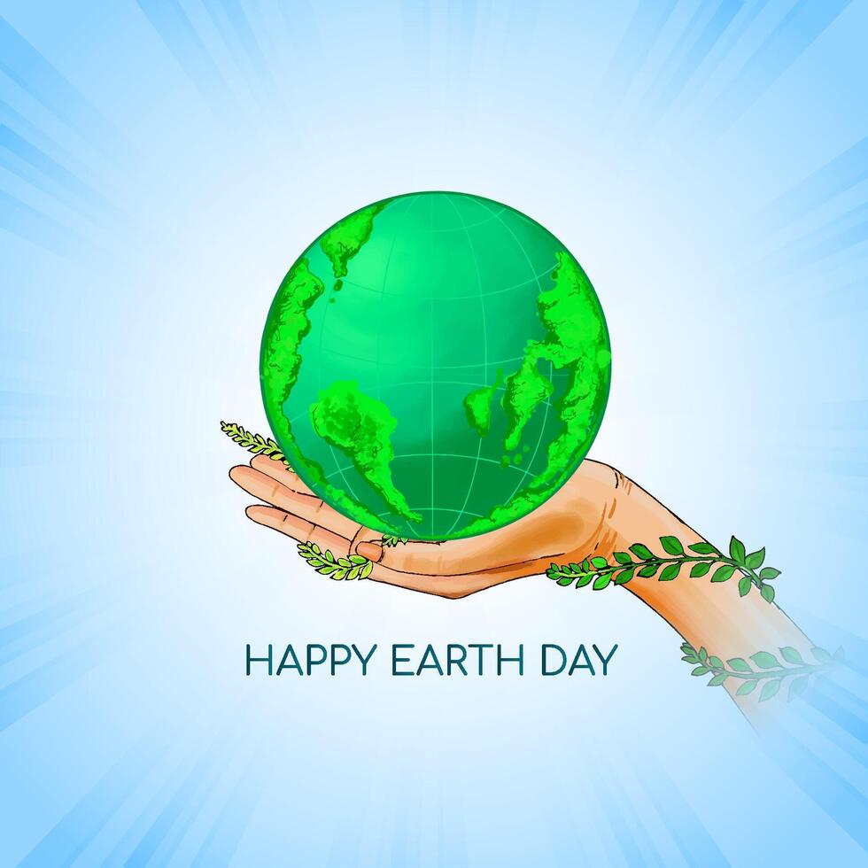 Modern World Happy Earth day save planet concept background vector