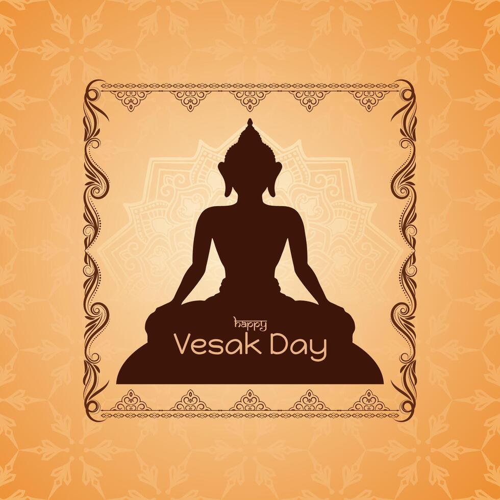 Happy Vesak day or mahavir jayanti background with lord buddha vector