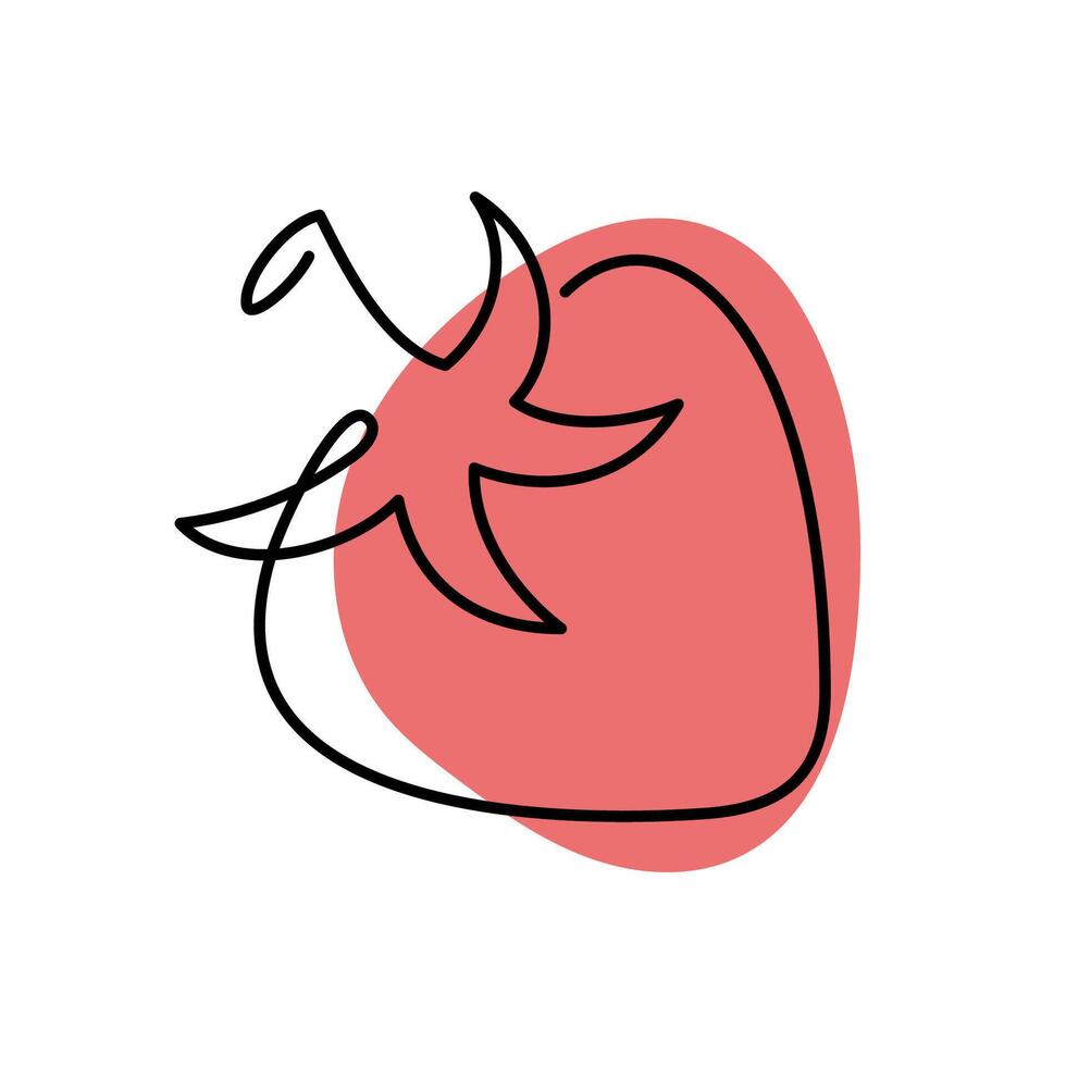 Strawberry icon. Single line style strawberry. Abstract creative food illustration in minimalism design. Hand drawn illustration. Line art doodle illustration. Contemporary modern style vector