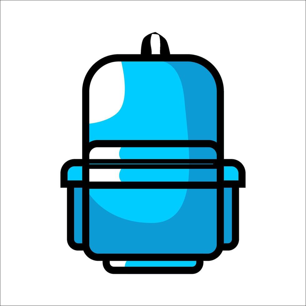 azul mochila icono. espalda a colegio bolso línea estilo vector