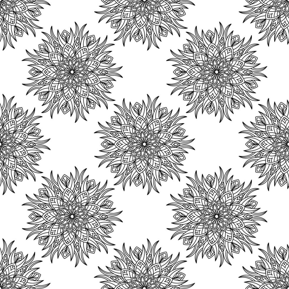 Black floral ornament on white background. pattern for textile and wallpapers vector