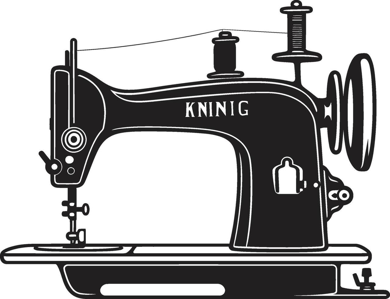 pulcro de coser negro para a la medida de coser máquina elegante grapadora elegante para negro de coser máquina vector