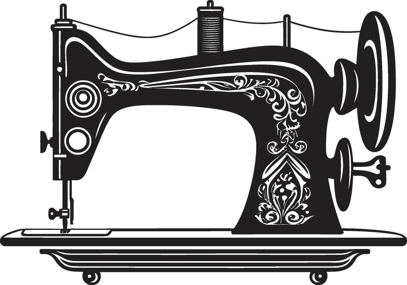 Stylish Seamstress Black for Chic Sewing Machine Precision Pintucks Elegant for Black Sewing Machine vector