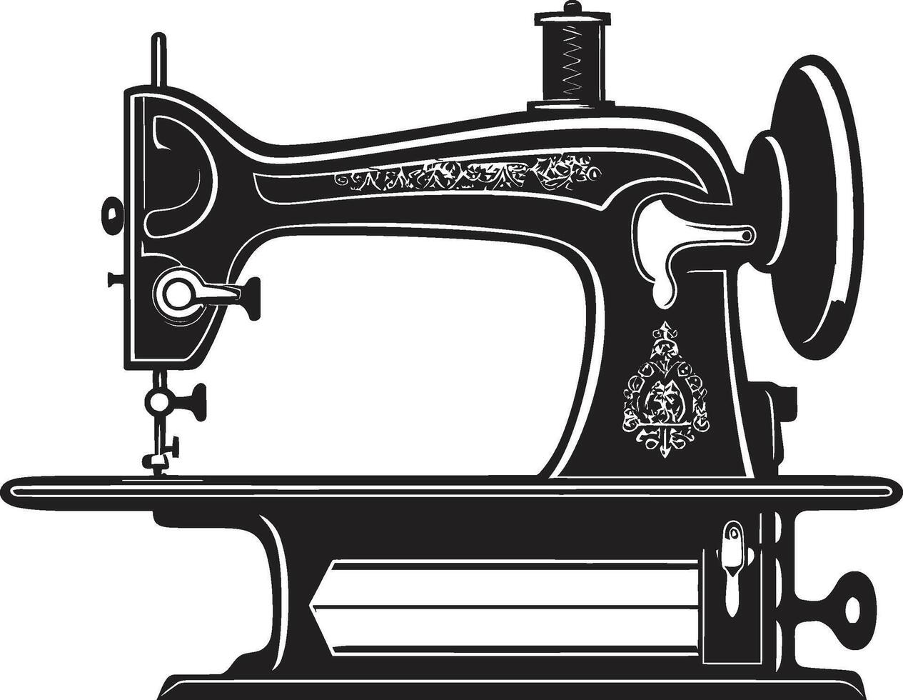 monocromo maestría elegante para negro de coser máquina aguja noir negro para pulcro de coser máquina vector