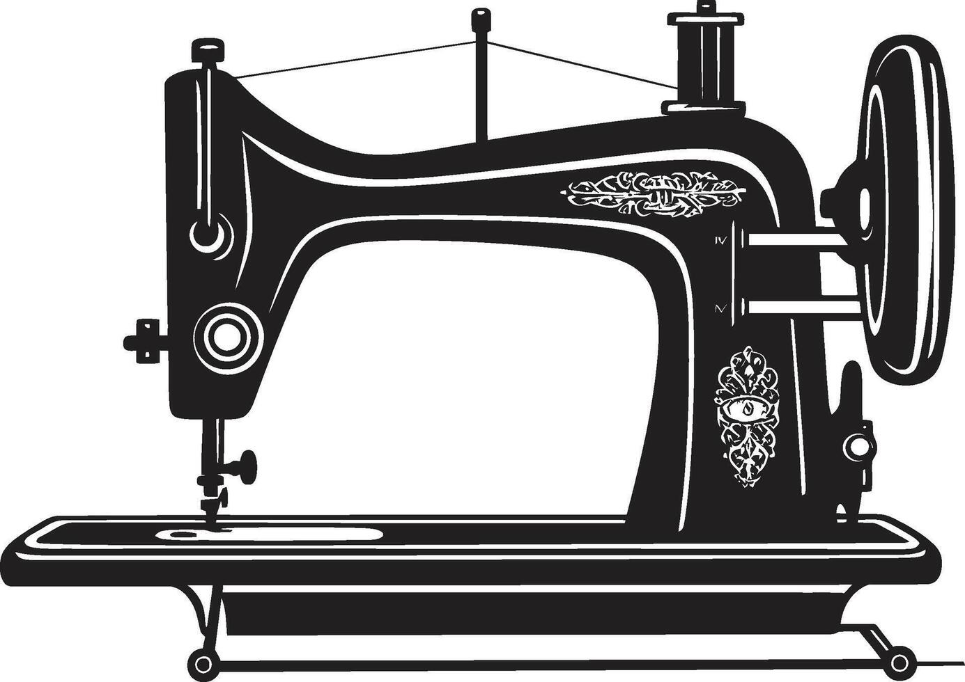 elegante alta costura negro para pulcro de coser máquina pulcro costura elegante negro de coser máquina vector