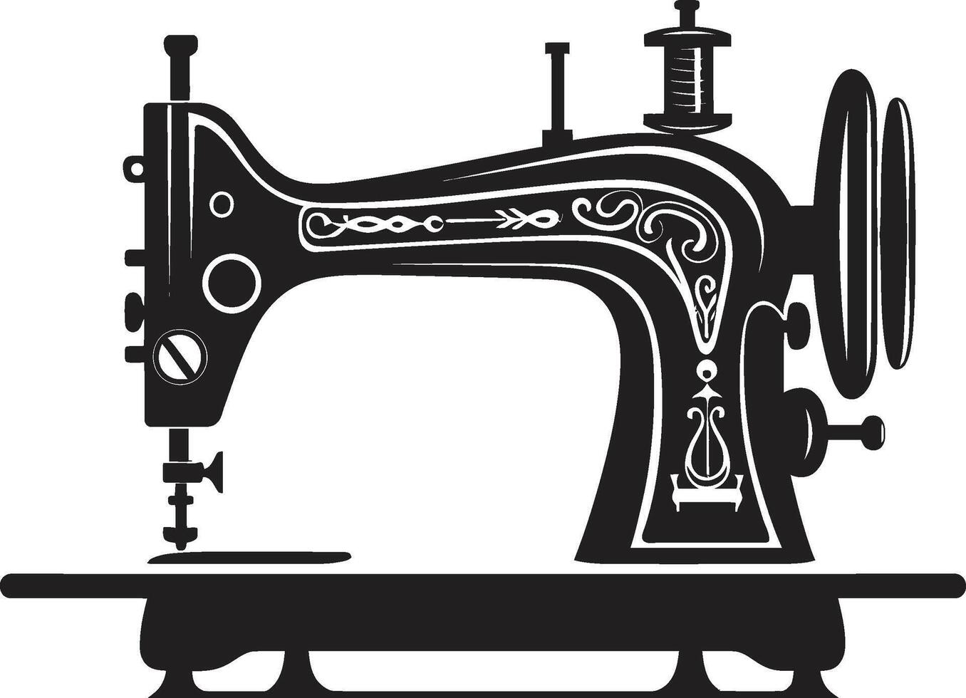 elegante adornos negro de coser máquina noir arte de la costura negro para pulcro de coser máquina en vector