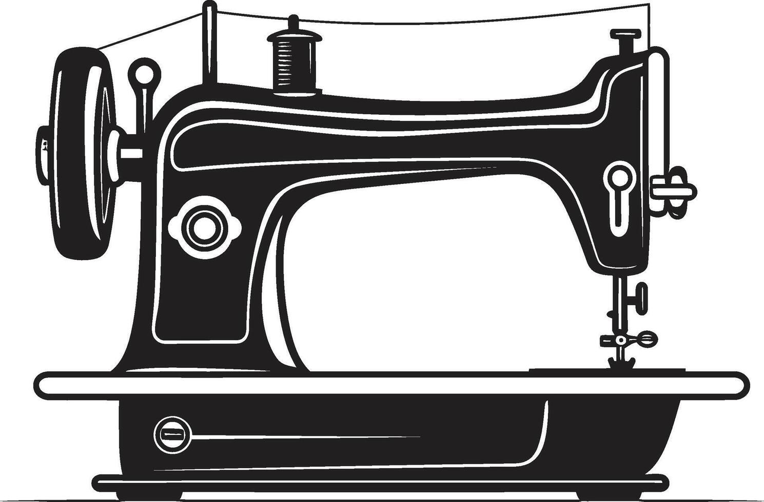 artesano hilos elegante para negro de coser máquina noir punto del aguja negro para de coser máquina emblema vector