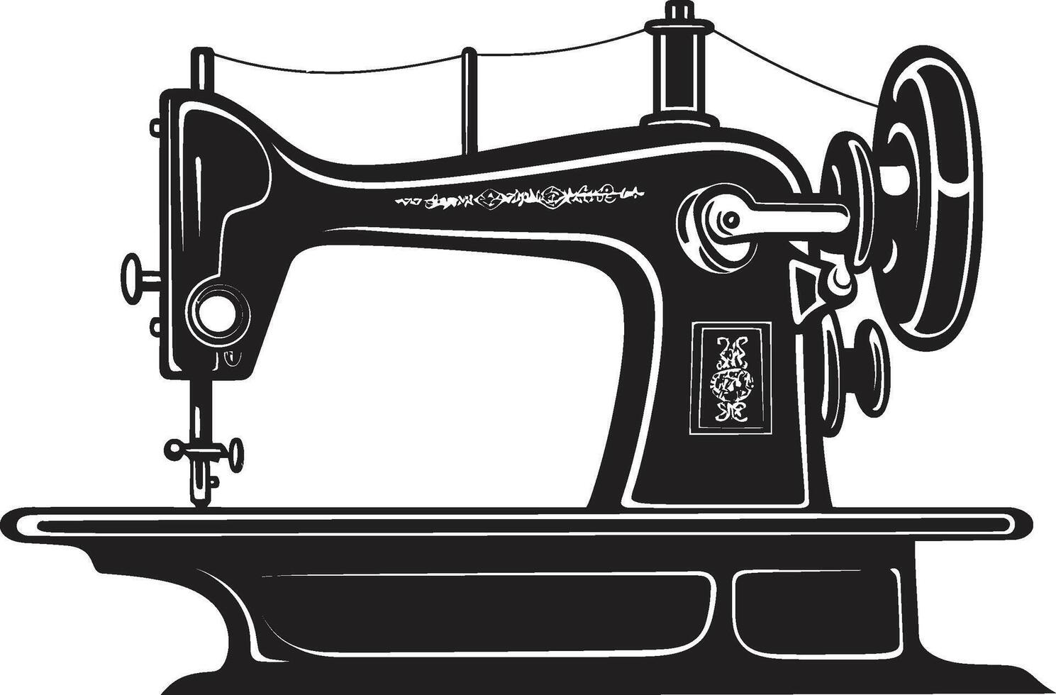 Threaded Elegance Black for Crafty Sewing Machine Stitch Symphony Black ic Sewing Machine in vector