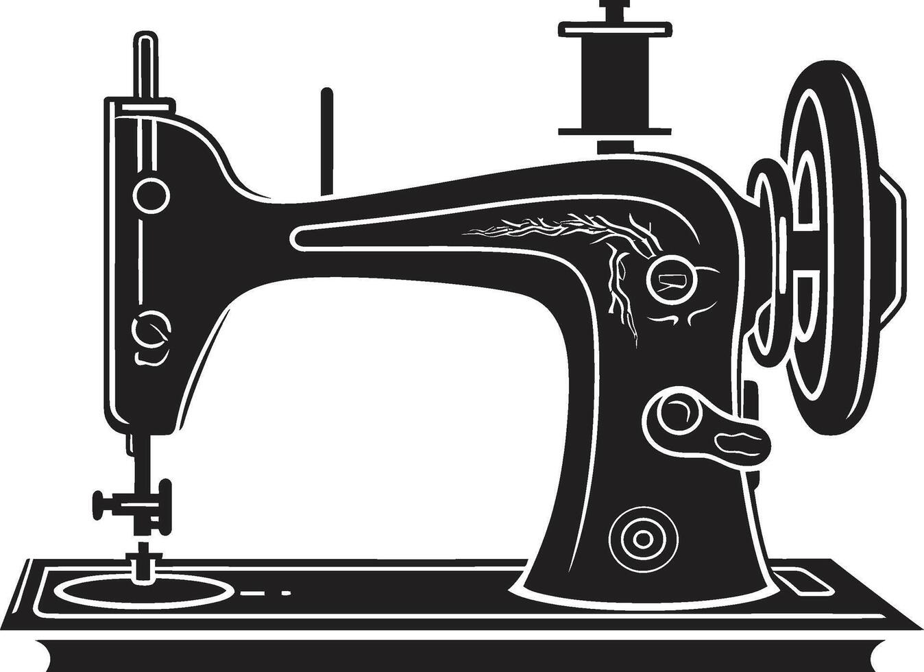 Sleek Sewing Black for Tailored Sewing Machine Stylish Stitcher Elegant for Black Sewing Machine vector