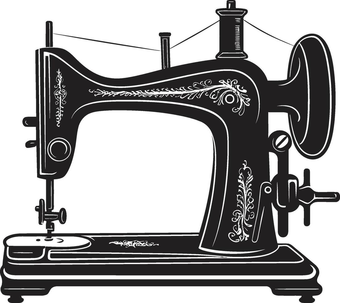 Sleek Stitcher Black ic Sewing Machine in Elegant Stylish Seamstress Black for Crafty Sewing Machine vector