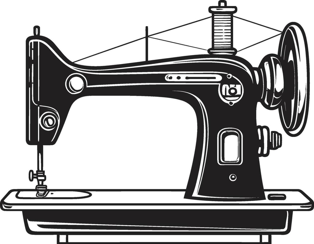 precisión bordado negro para negro de coser máquina hilo esencia elegante para pulcro de coser máquina vector