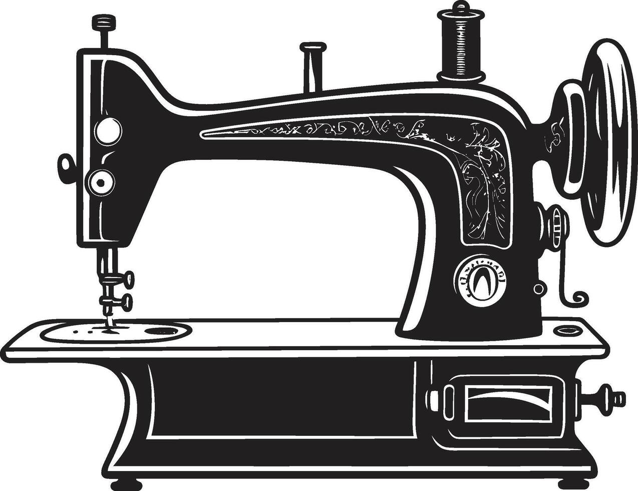 monocromo maestría negro para de coser máquina elegante costurera elegante para negro de coser máquina vector