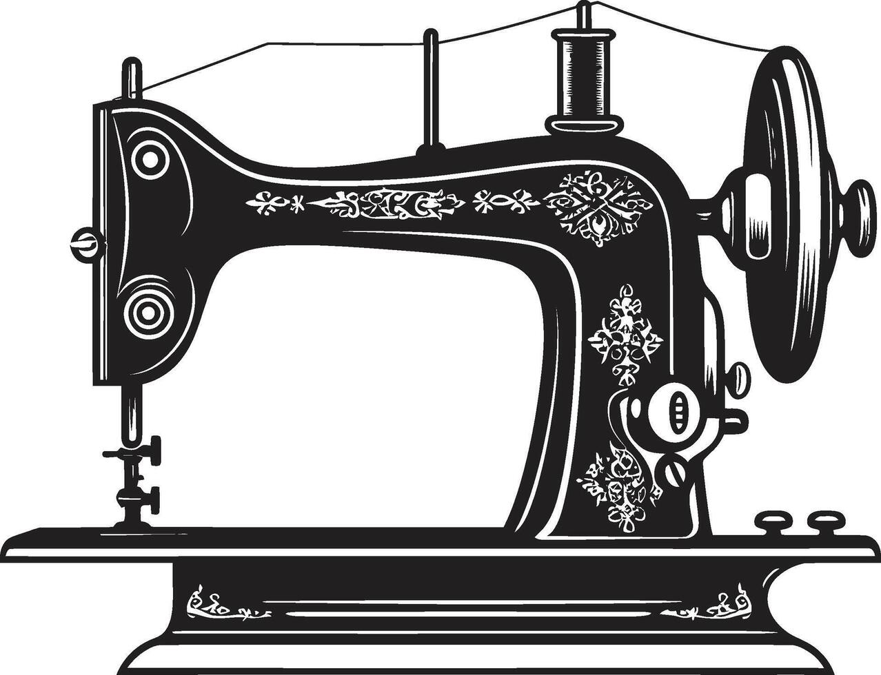 Precision Pintucks Black for Crafty Sewing Machine Monochrome Maker Black for Sewing Machine Emblem vector