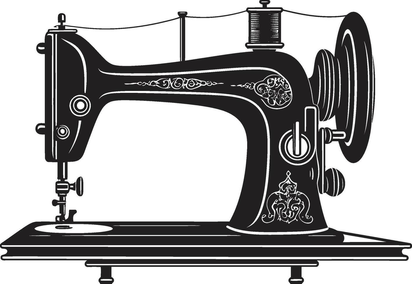 Monochromatic Mastery Black for Sewing Machine Stylish Seamstress Elegant for Black Sewing Machine vector