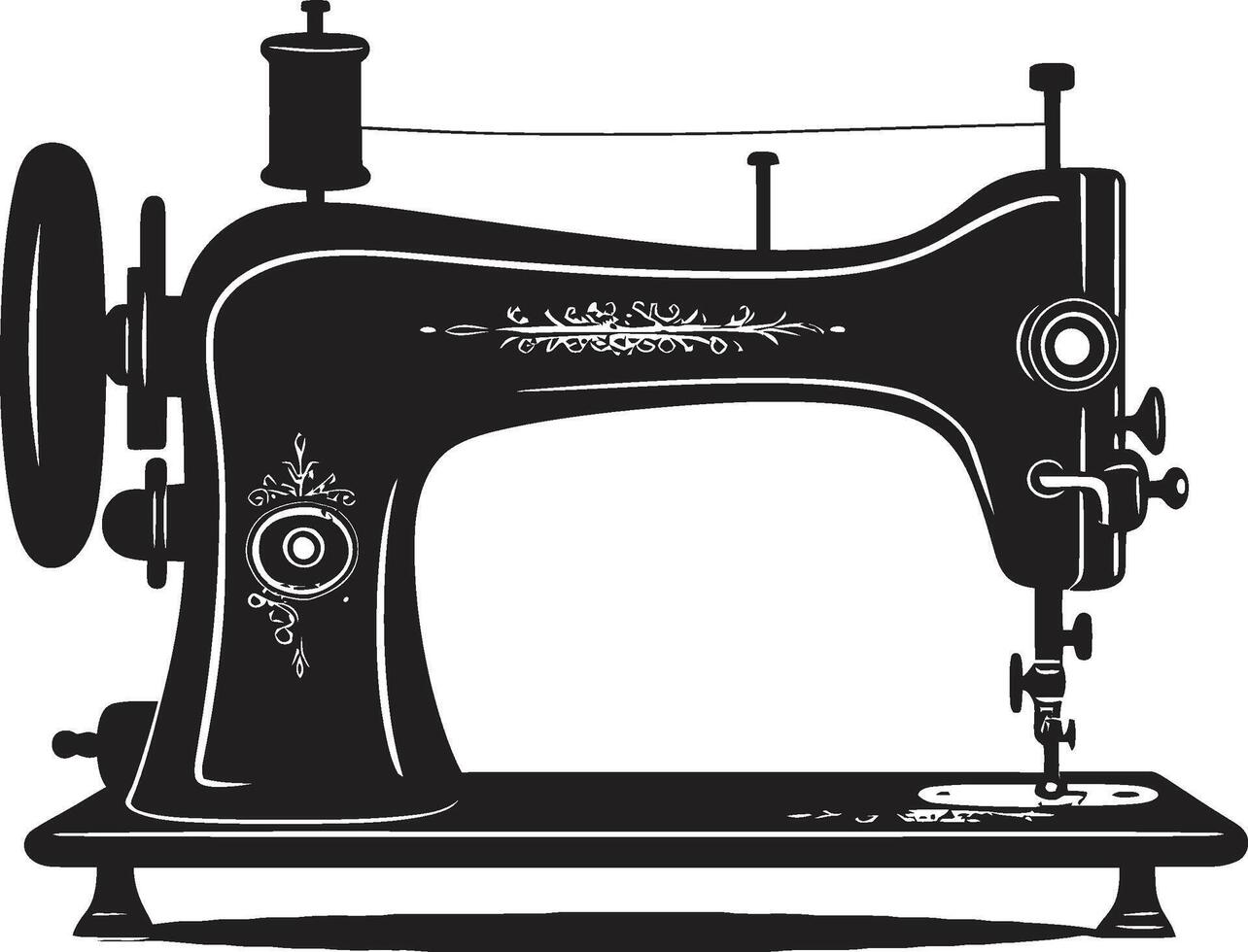 roscado elegancia elegante para pulcro de coser máquina puntada sinfonía negro para elegante de coser máquina en vector