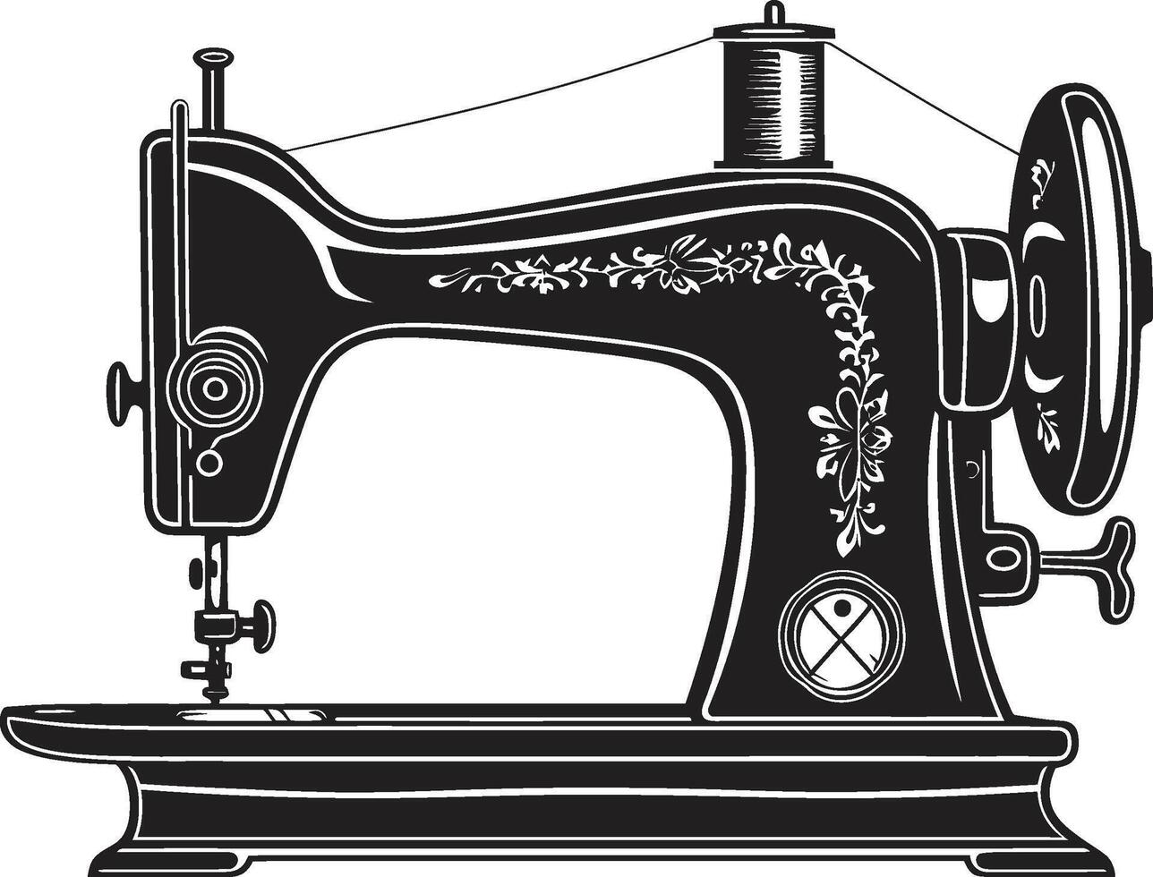 Sleek Stitcher Black ic Sewing Machine in Stylish Seamstress Black for Chic Sewing Machine vector