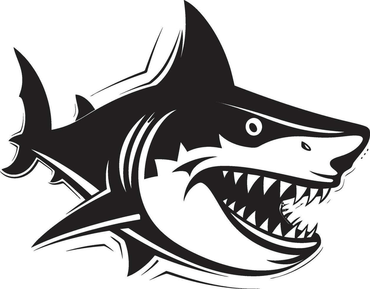 Silent Sea Ruler Black ic Shark in Ferocious Fins Elegant for Black Shark vector
