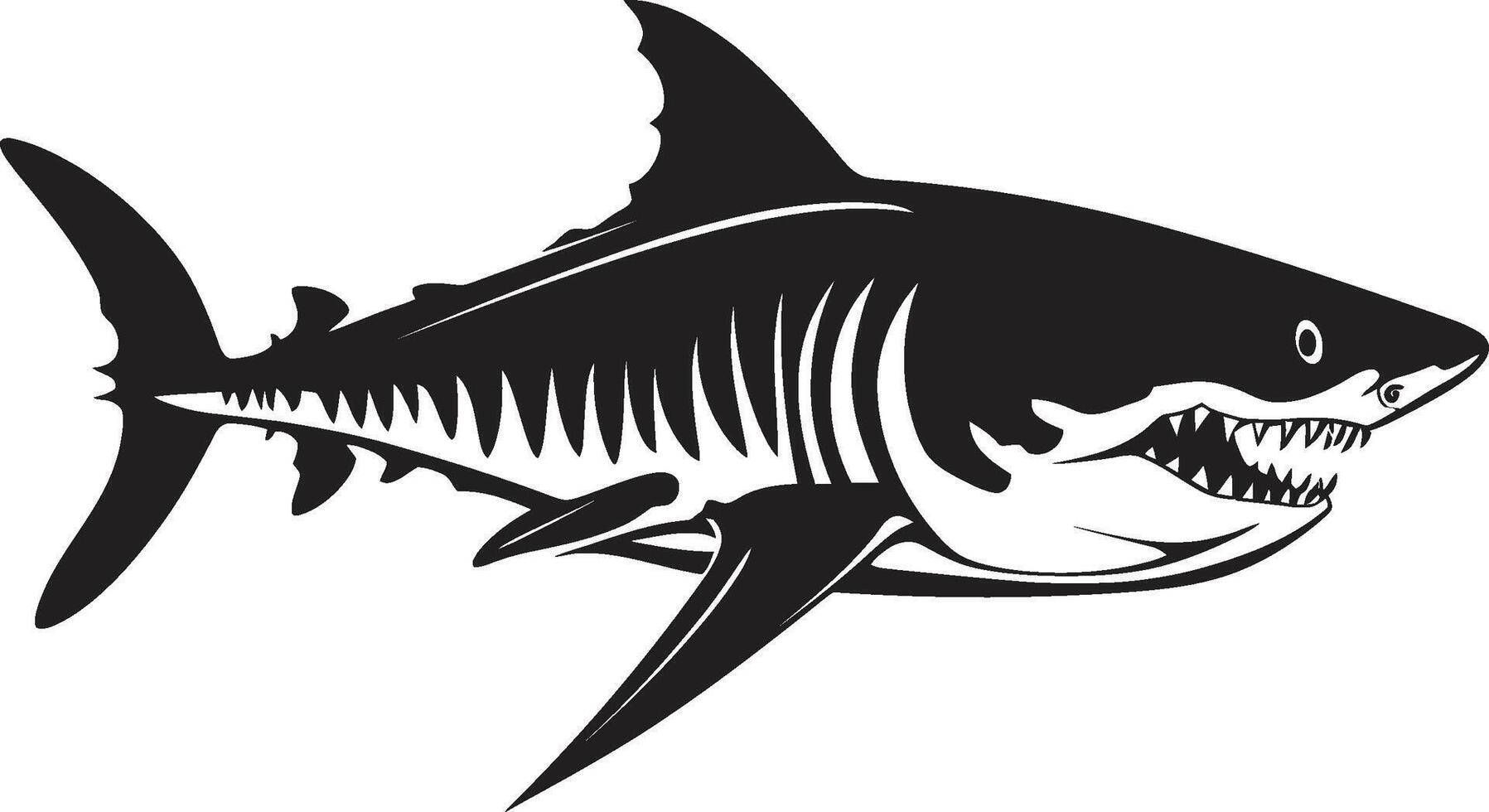 Underwater Power Black for Shark Emblem Silent Hunter Black ic Shark in vector