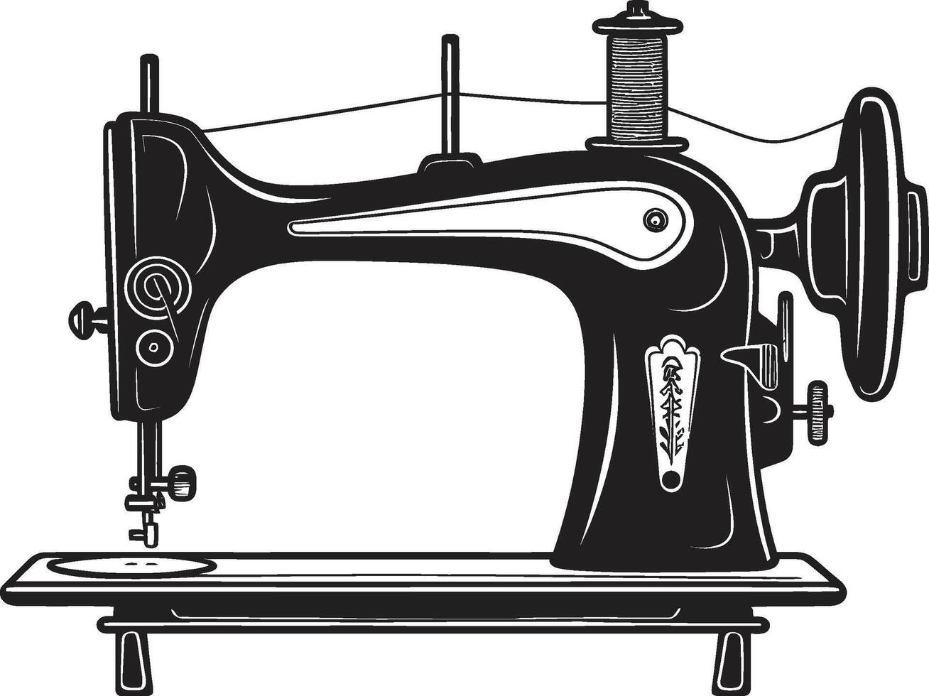 Precision Purl Elegant for Tailored Sewing Machine Chic Couture Black for Sleek Sewing Machine vector