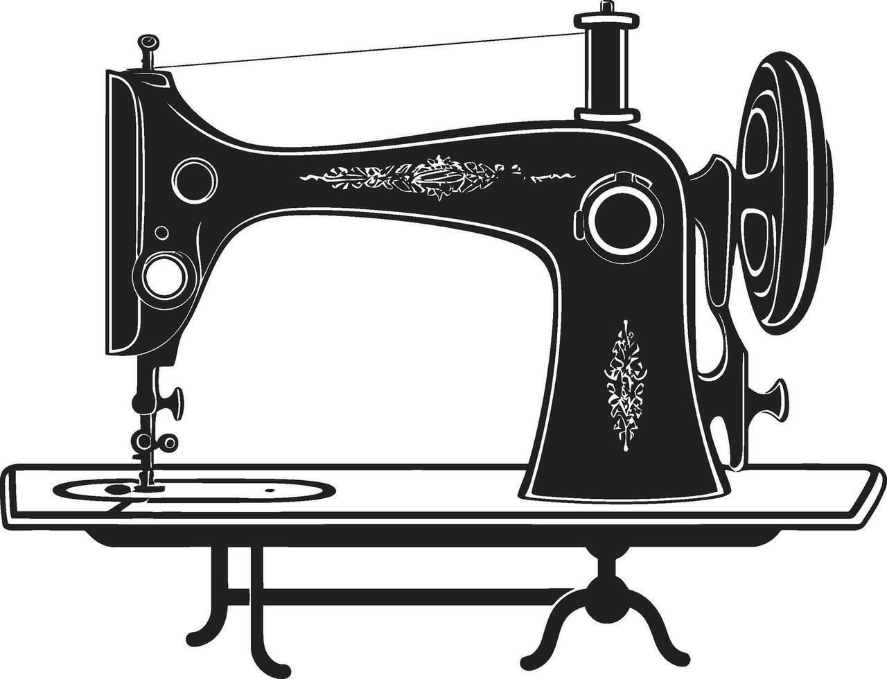 elegancia en hilo negro para a la medida de coser máquina costura sinfonía negro para noir de coser máquina en vector