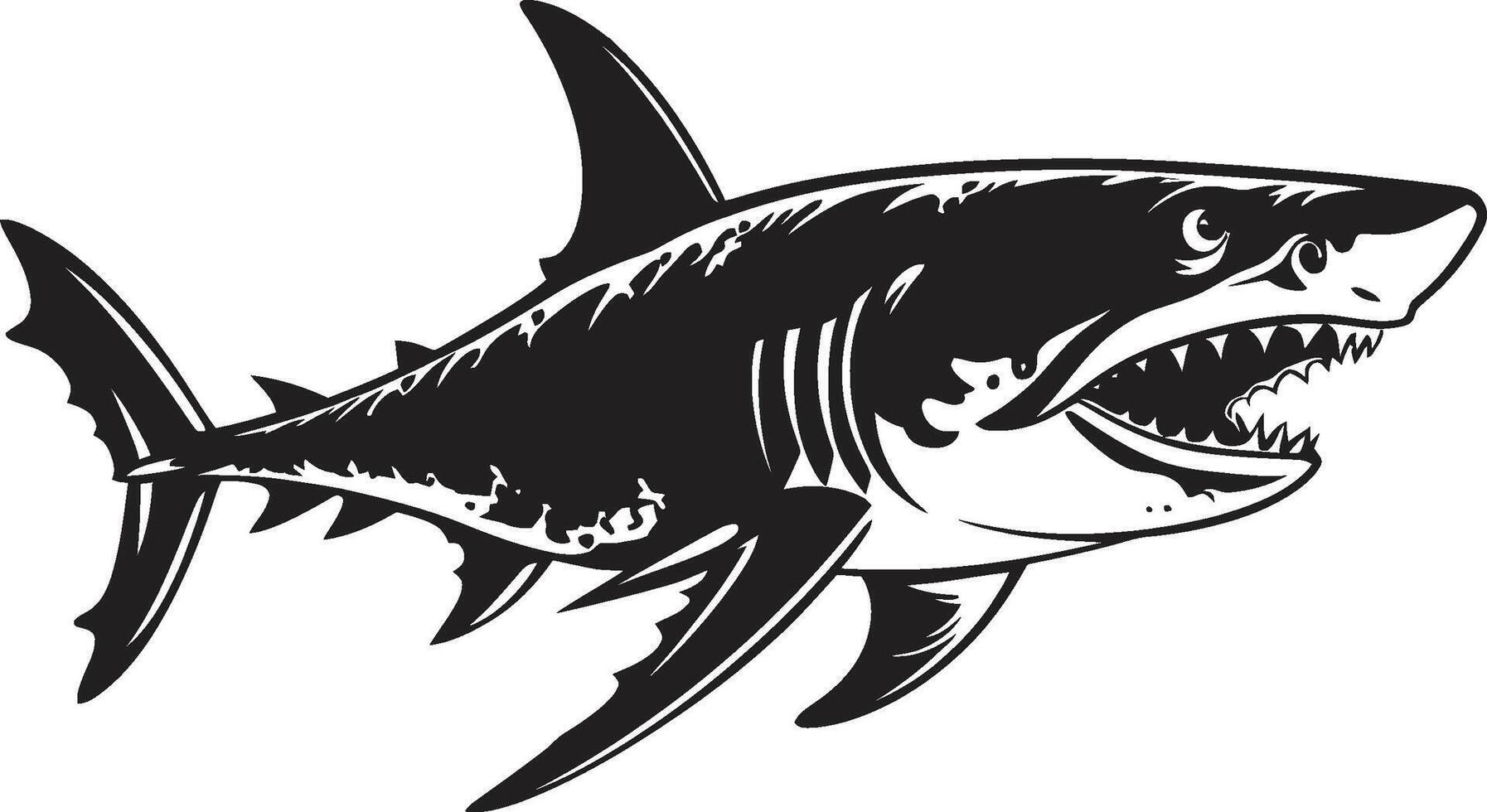 Ocean Guardian Black for Shark Sleek Predator Elegant Black Shark in vector
