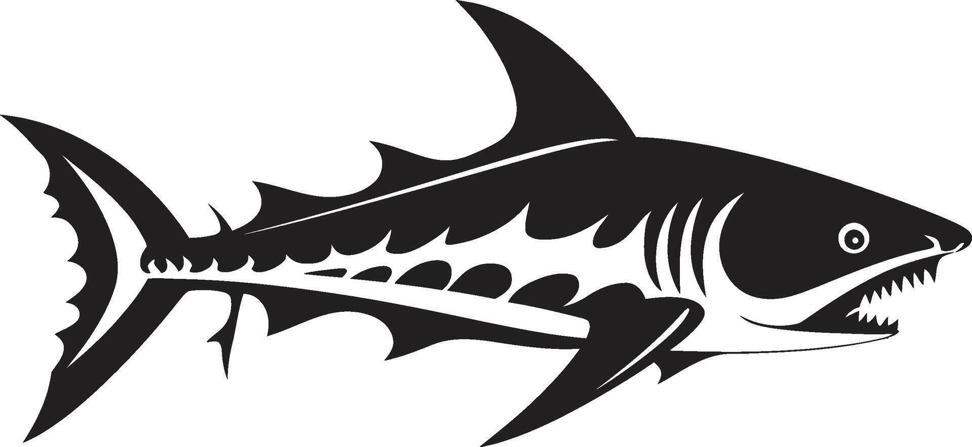 Fierce Fin ic Black Shark Emblem Ocean Guardian Black for Shark vector